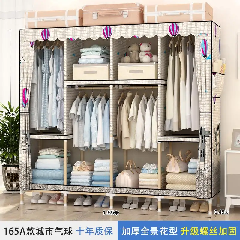 style4 Шкаф из цельного дерева в сборе, ткань Оксфорд, простой современный экономичный домашний шкаф для хранения - Цвет: style4