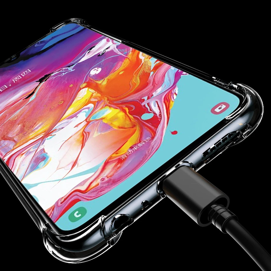 Luxury Shockproof Bumper Transparent Silicone Phone Case For Samsung Galaxy A50 A30 A20 A10 A60 A70 Clear TPU protection Coque |