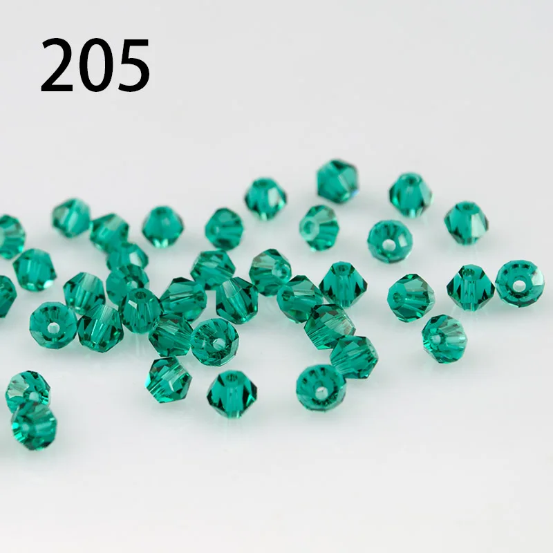 205 Торговля хрусталь, класс AAA бусины 100 шт/партия 4 мм Bicone Beads 5328/5301 Шарм свободные бусины для одежды «сделай сам» - Цвет: 205