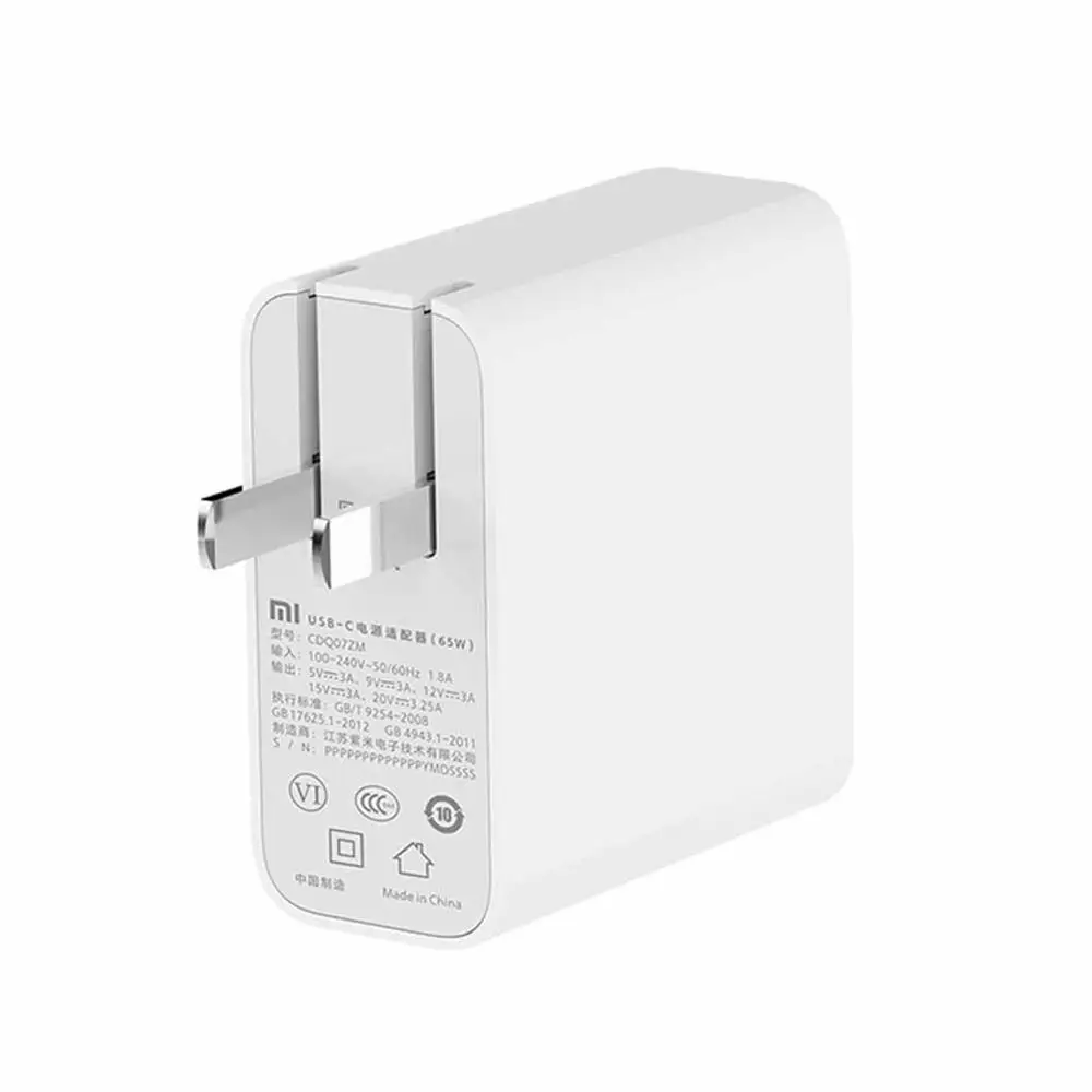 Оригинальный адаптер питания Xiaomi 65 Вт USB Type C настенное зарядное устройство для