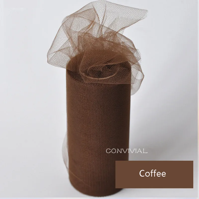 Coffee Soild цвет 25 ярдов Тюль украшение для свадебного стола центральный Тюль День рождения Рождественская Свадебная вечеринка Декор поставки - Цвет: Coffee