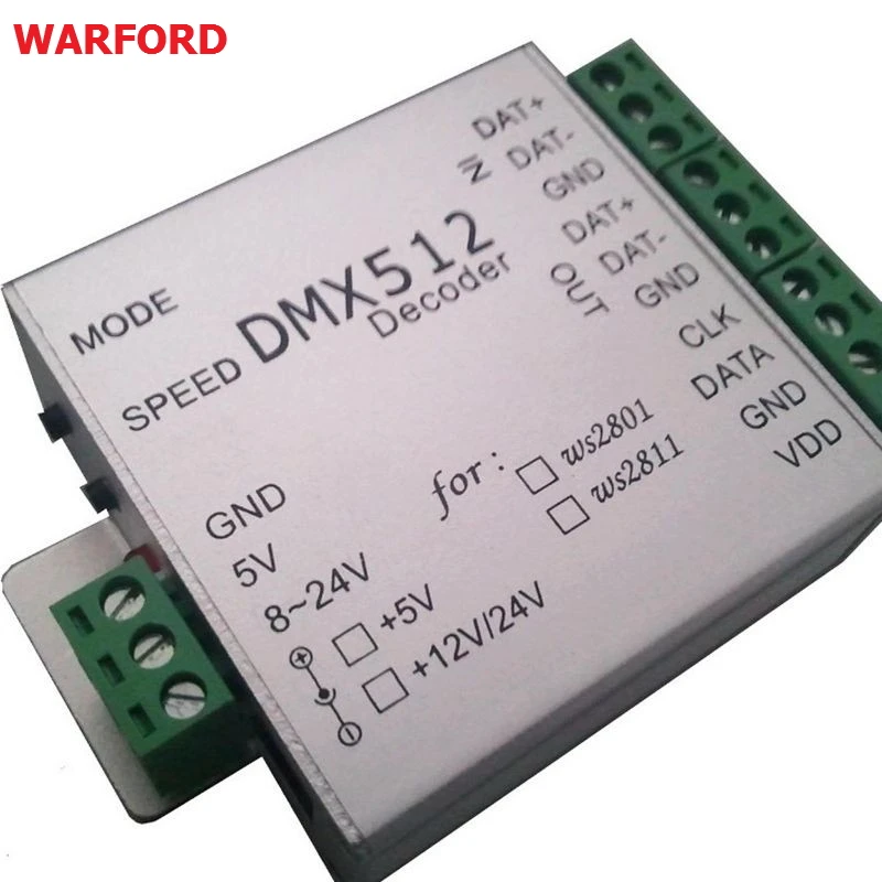 DC5V/12V ws2812B ws2801 WS2811 DMX dmx512 rgb led controller DMX512 Decoder BOARD IC strip LED SPI Converter | Освещение