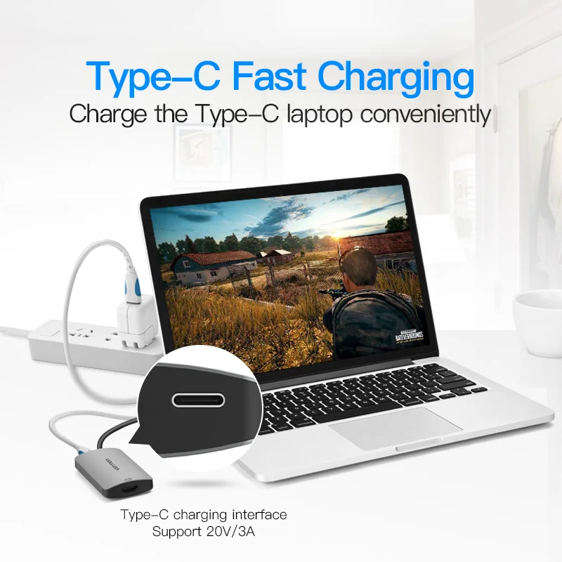 Концентратор Vention USB Type C к HDMI с PD c 3 0 конвертер Suppot 4K * 2K для MacBook ChromeBook Hub HDMI|Кабели