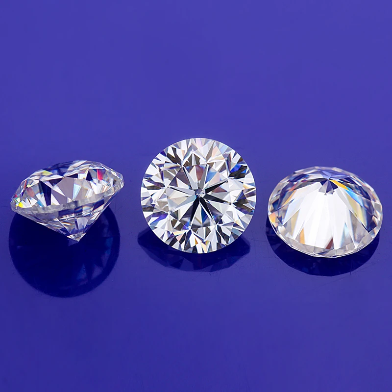

Clear White DEF Color Moissanites 9.0mm 3 Carats Round H&A Cut Moissanites Loose Gems Stones Test Positive Excellent Quality