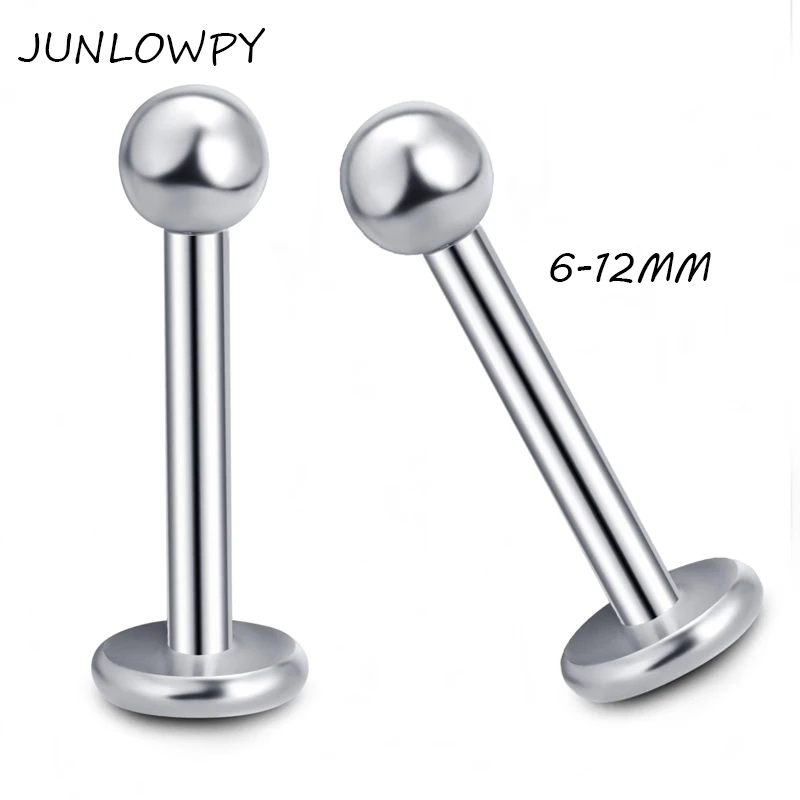 JUNLOWPY нержавеющая сталь планка одинарная кольцо губная серьга серьги-гвоздики Бижутерия для пирсинга, mix 6/8/10/12 мм 100 шт губной пирсинг губная серьга Козелок Уха