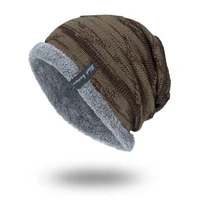 hanxi men winter velvet hat warm knitted beanie for women fashion ski caps unisex skullies bonnet homme hiver