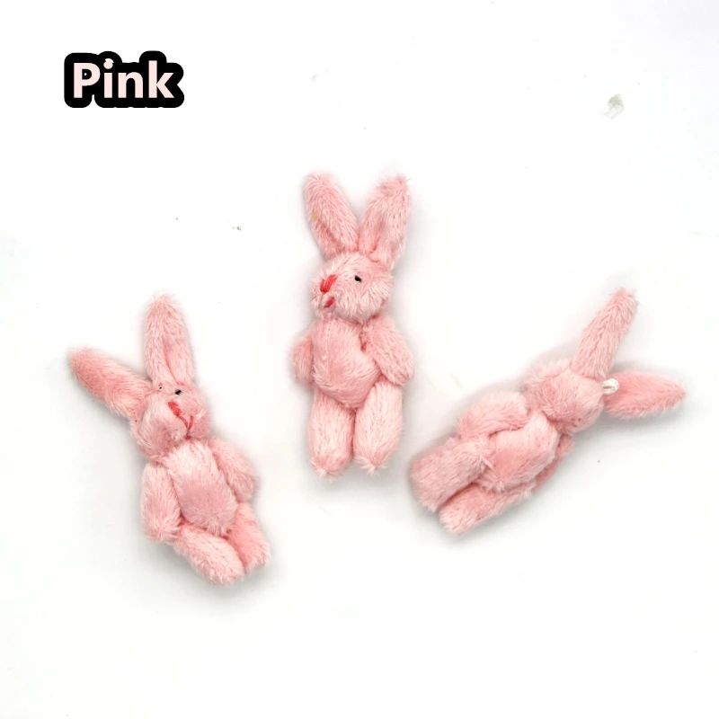 6CM Pink 3pcs 3 шт. мини 6 см милый кролик детские плюшевые игрушки куклы Мягкие животные игрушки для девочек на день рождения Рождество подарки для детей - Цвет: 6CM Pink 3pcs