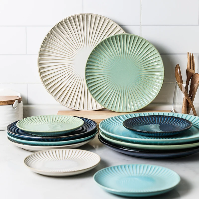 Керамические обеденные тарелки 10 дюймов столовые приборы для стейка круглые в