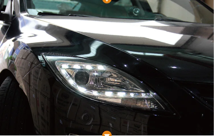 Автомобильный Стайлинг для Mazda 6 фары 2009-2012 Mazda 6 светодиодные фары головного света СИД drl проектор фары H7 hid Биксеноновые линзы