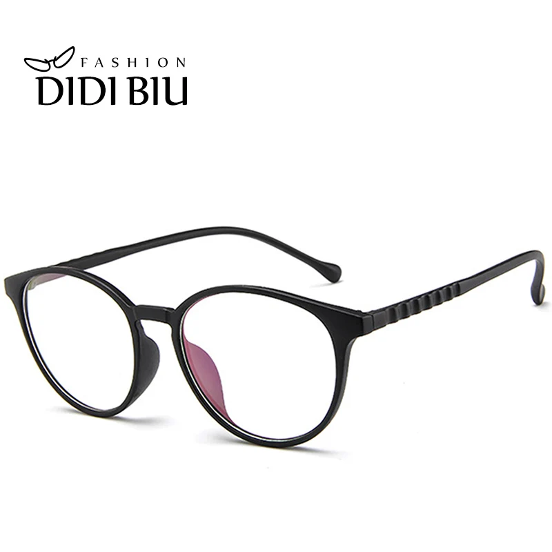 C2 Matte Black Frame Диди Корея компьютер студенческие очки для женщин и мужчин круглые овальные очки для глаз Прозрачные плоские линзы близорукость оправы по рецепту W779 - Цвет оправы: C2 Matte Black Frame