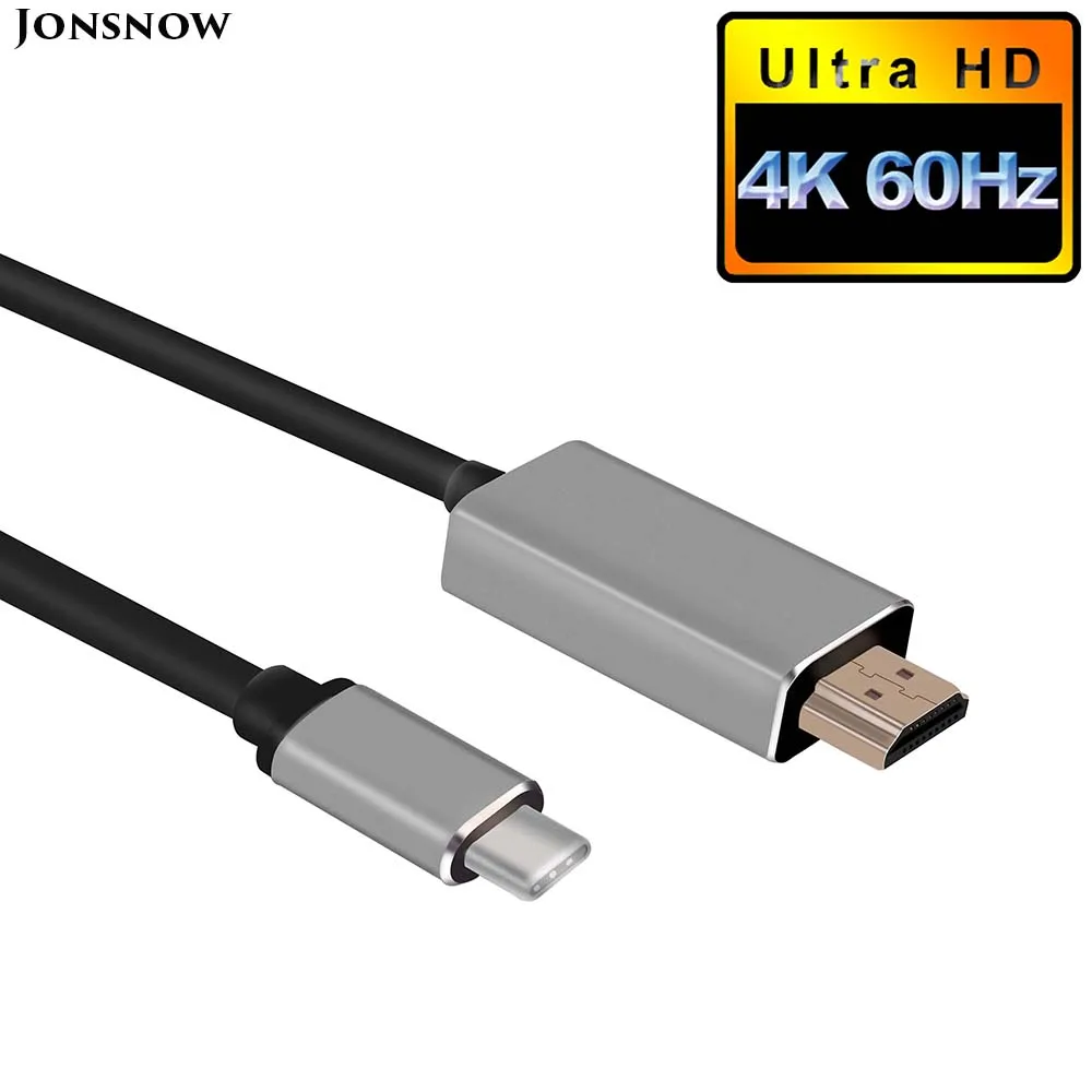 JONSNOW 4 К USB C Тип в HDMI 3 1 Thunderbolt кабель для MacBook Pro samsung S8 S9 8 м конвертер мужской