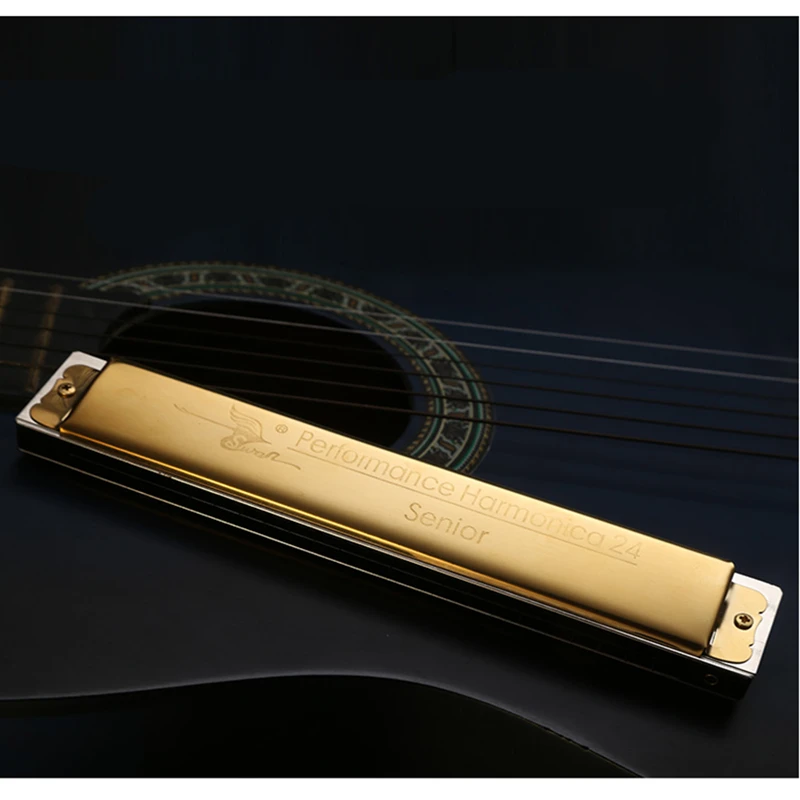 Гармоника Лебедь с 24 отверстиями тремоло ключ от C ртом инструмент для
