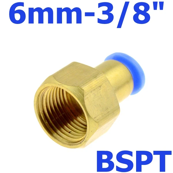 1 PC 6-03 Пневматическая 6 мм OD шланговая трубка нажимается в 1/" PT 1/8" 3/" 1/2" BSPT M5 внутренняя резьба газа Быстрый латунный соединитель - Цвет: 1 PC 6-03