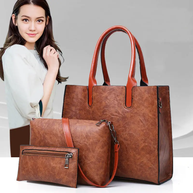 RanHuang 3 комплекта модные сумки женские кожаные 2019 Женские повседневные на плечо