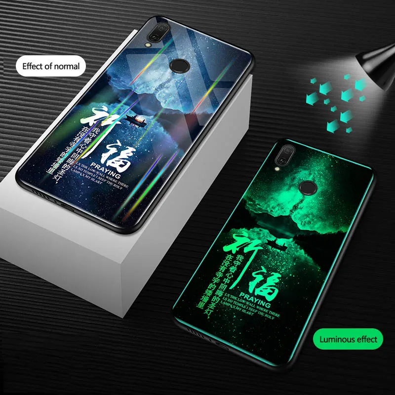 08 Светящийся стеклянный чехол Aurora для huawei P30 P20 mate 20 Pro P10 Lite, чехол для Honor 20 10 9 Lite 8X 8A 8C 7X V20 PLAY, чехол для телефона - Цвет: 08
