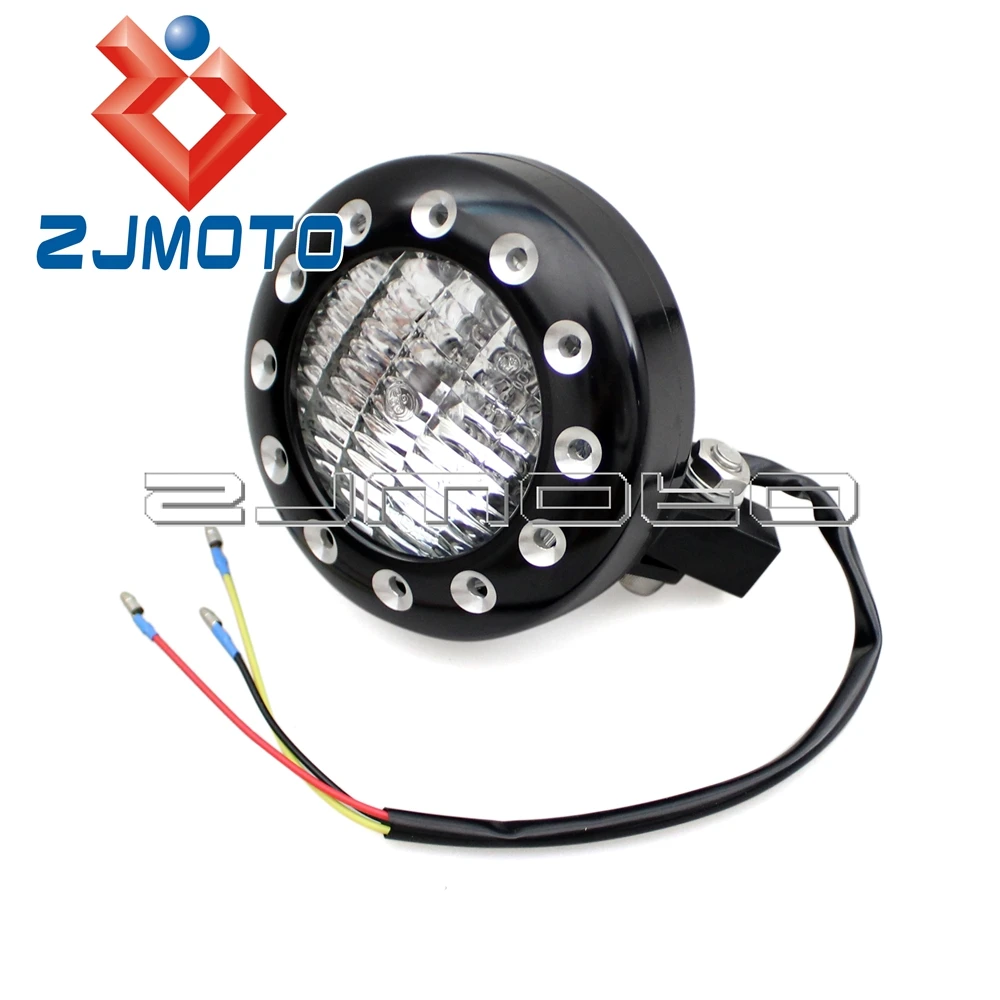 Мотоциклетный черный Головной фонарь с ореолом алюминиевый налобный для Harley Honda