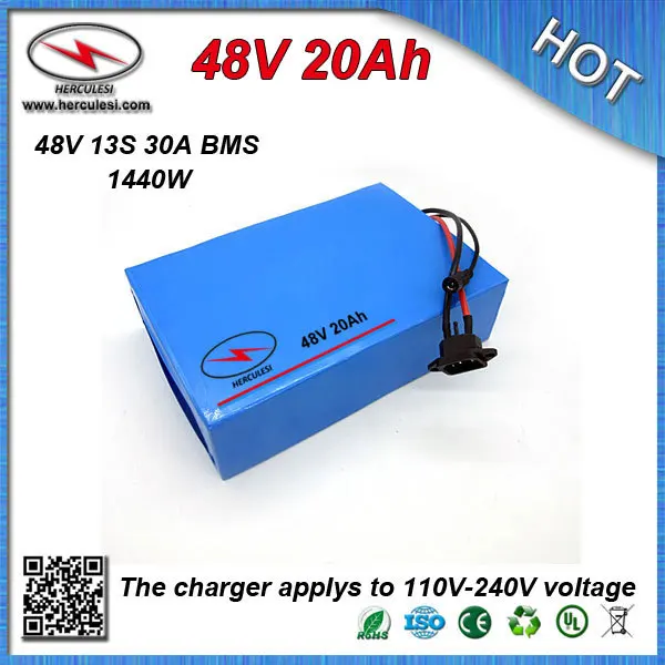 Аккумулятор для электрического скутера высокой емкости 48 В 20 Ач 3 7 в 2200 мАч 18650