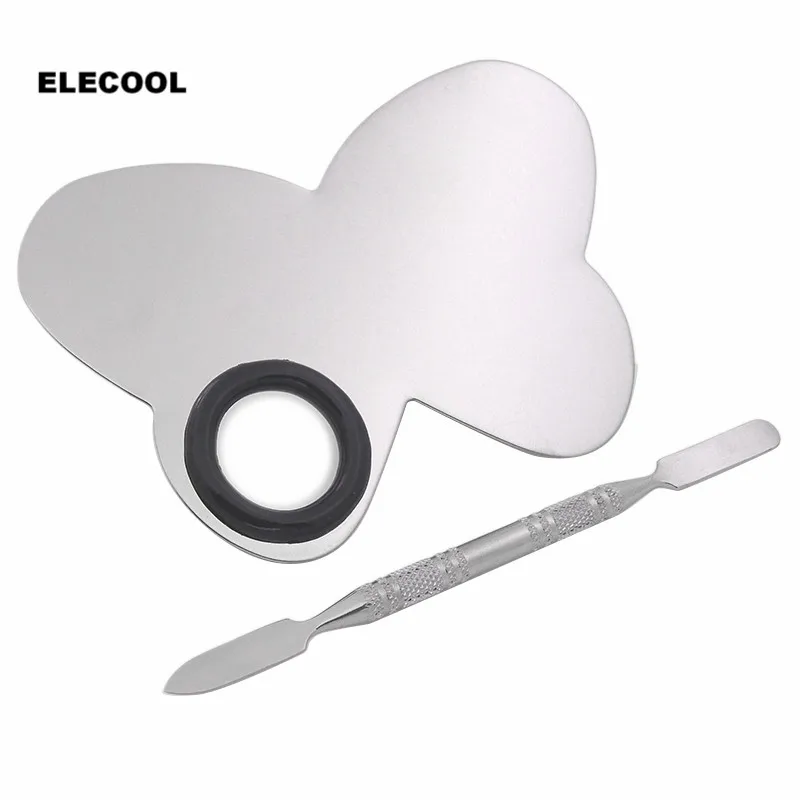 Палитра для макияжа ELECOOL 1 шт. в форме бабочки из нержавеющей стали с шпателем