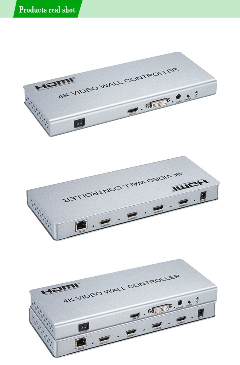 2x2 видео настенный контроллер 1 HDMI/DVI вход 4 HDMI выход 4K тв процессор изображения сшитый видео настенный процессор