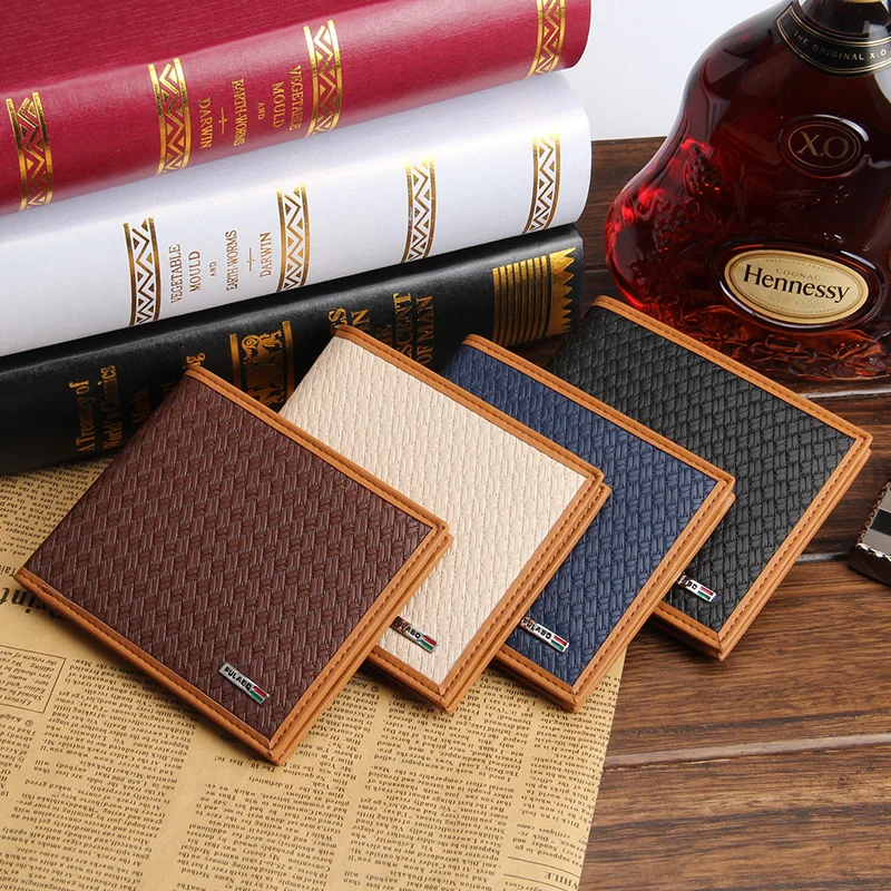 Новые дизайнерские брендовые деловые черные кожаные мужские кошельки короткий