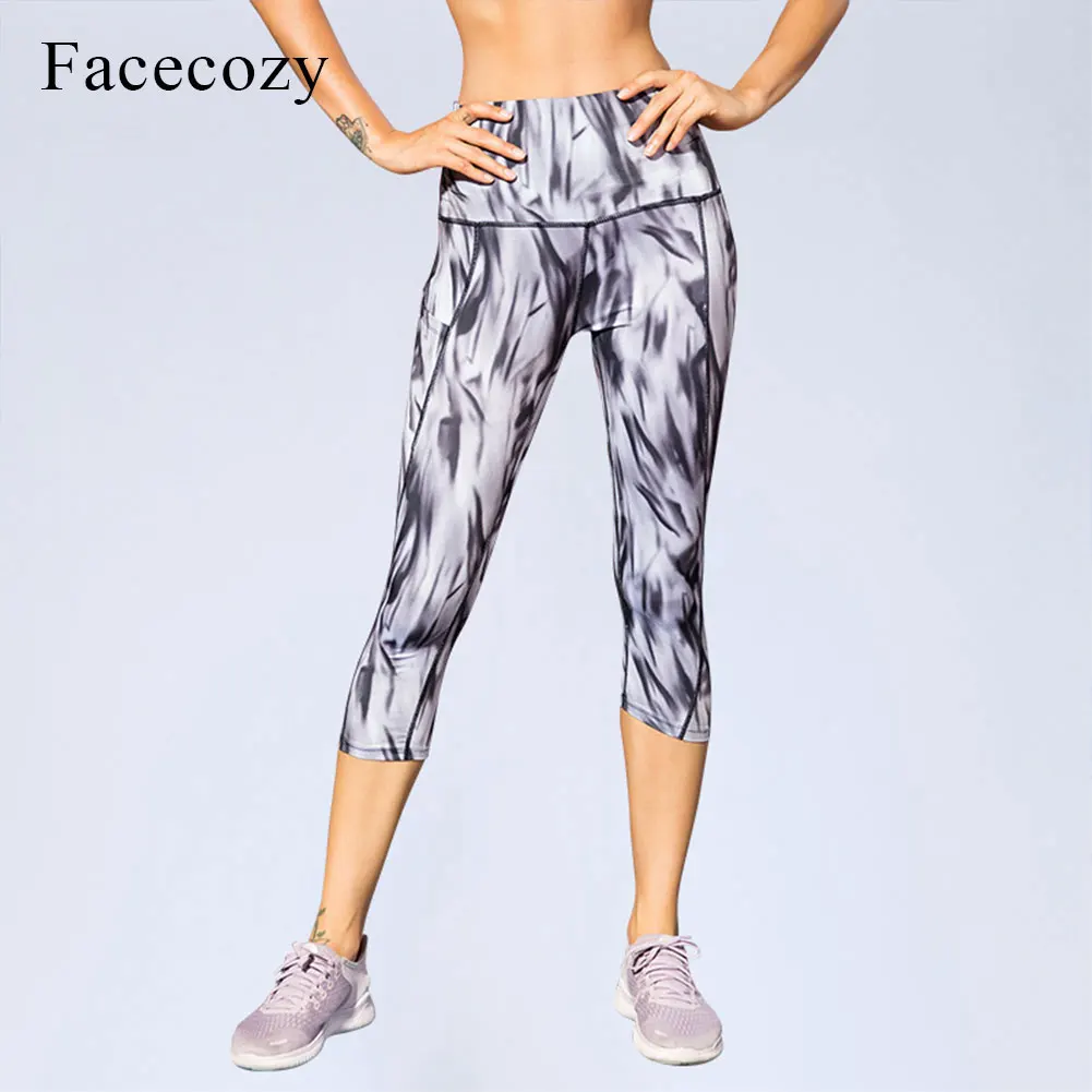 Facecozy, женские эластичные колготки, компрессионные штаны для фитнеса, бега, йоги, женские спортивные быстросохнущие штаны