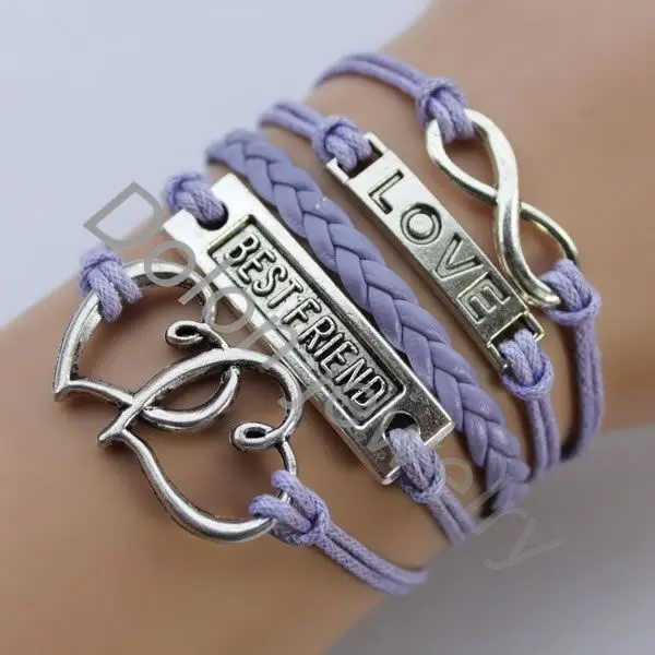 Mix Новинка ювелирное изделие для девочек в винтажном стиле Плетеные Best Friend с