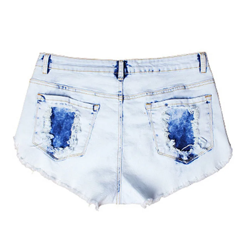 Новые женские рваные джинсовые шорты заусенцы Стрейчевые отбеленные потертые