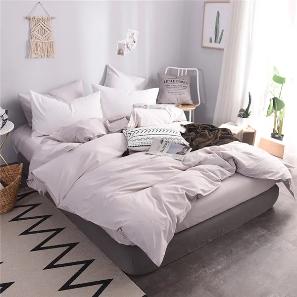 style20 Хлопок, белый пододеяльник, чистый цвет, роскошный пододеяльник, Твин, полный, королева, король, простой домашний текстиль(не включает одеяло - Цвет: style20