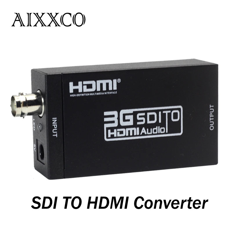 AIXXCO Mini HD 3g SDI в HDMI конвертер адаптер Поддержка SD/HD-SDI/3g-SDI сигналов, показывающих на HDMI дисплее
