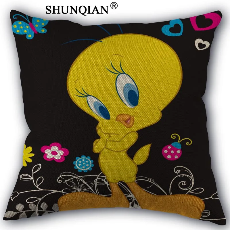 Домашний чехол для подушки чехлы Tweety хлопковое белье с птичкой наволочка кровать