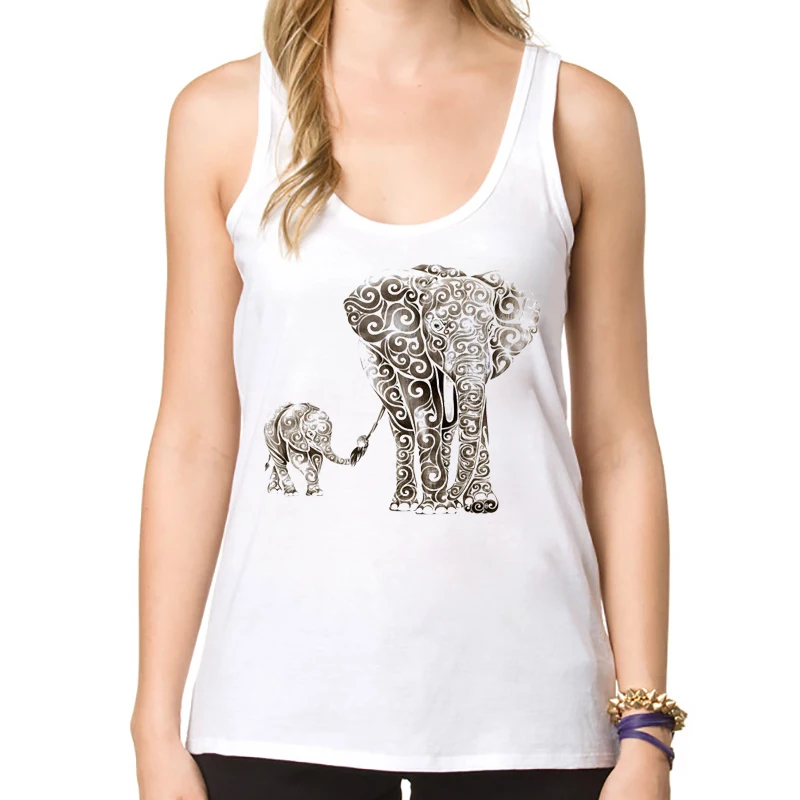 2018 женские топы на бретельках с принтом слонов тонкий женский жилет новая летняя