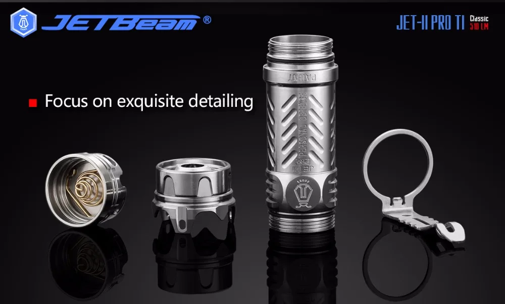 1 шт. JETBeam II PRO TI 510LM 4 режима тактический фонарь светодиодный светильник мини-вспышка светильник
