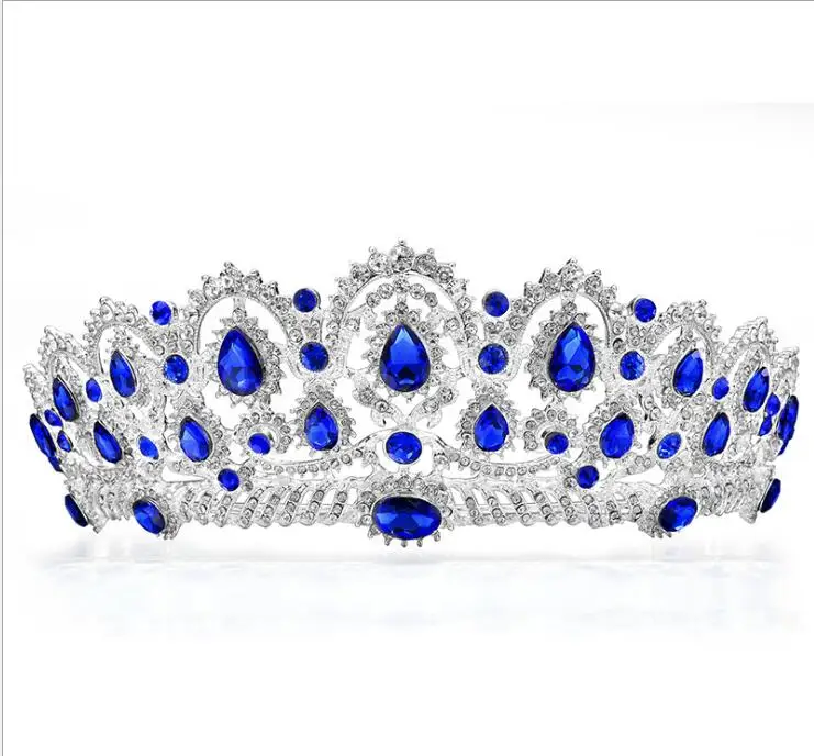 Роскошные Кристаллы свадебное корона сплава свадебная тиара барокко queen King