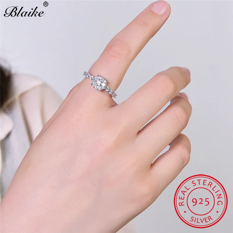 Обручальные кольца Blaike из стерлингового серебра s925 пробы с белым сапфиром и
