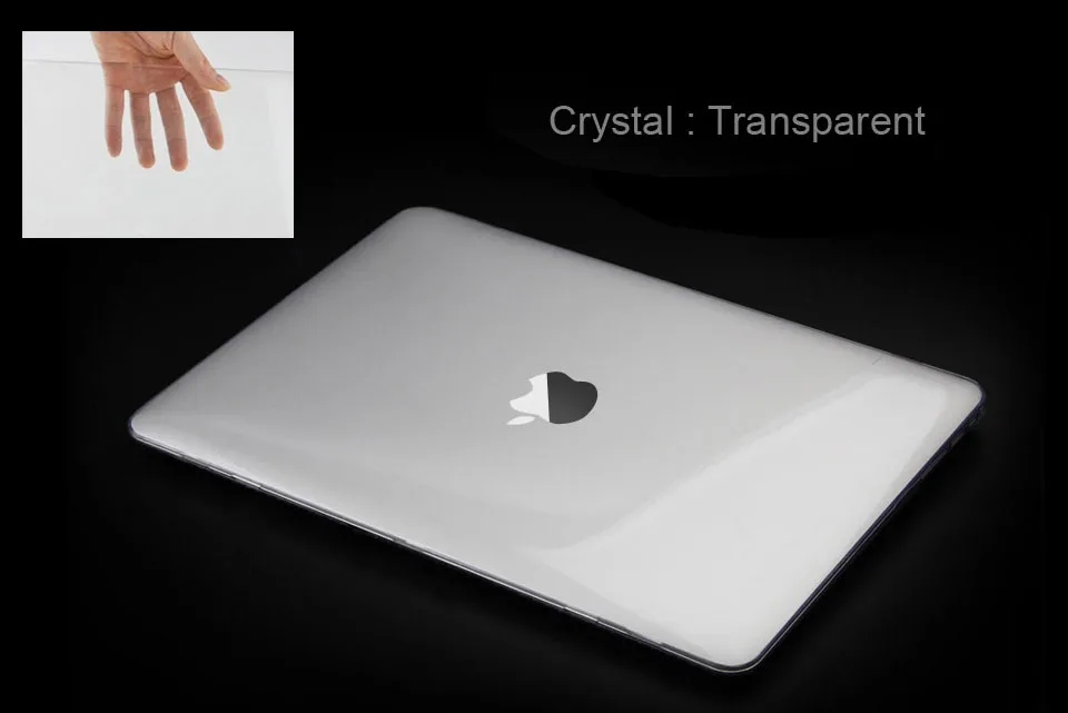 Для MacBook Air 11,6 13,3 Pro 11 12 13 15 дюймов с сенсорной панелью ID блестящий чехол для ноутбука+ крышка клавиатуры - Цвет: Crystal Transparent