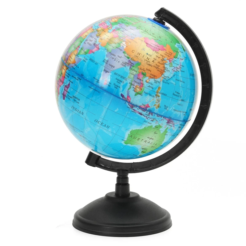 

14CM LED Light World Earth Globe Map Geography Educational Toy With Stand Home Office Ideal Miniatures Gift Office Gadgets