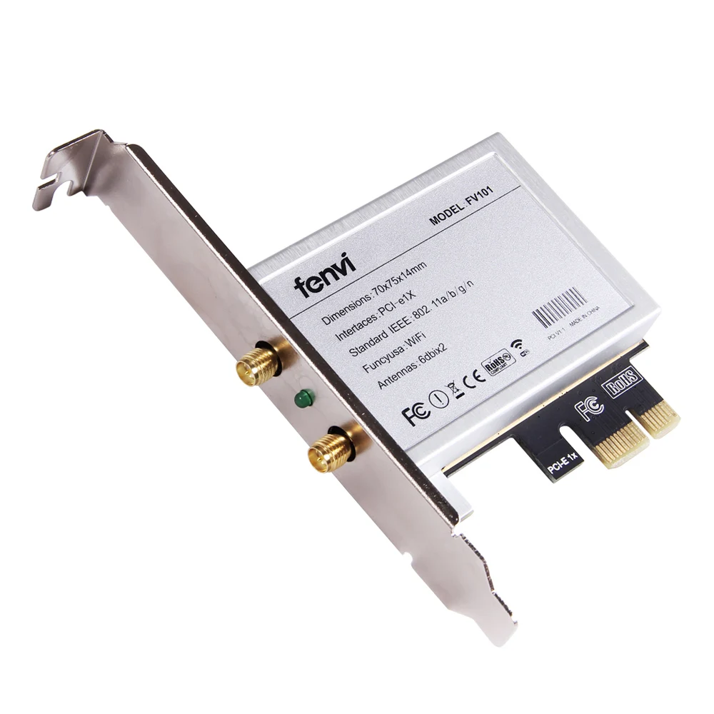 Fenvi Mini PCI-E к PCI-E X1 беспроводной адаптер конвертер с 2x антенной для настольного ПК половинного размера PCI Express WiFi сетевая карта