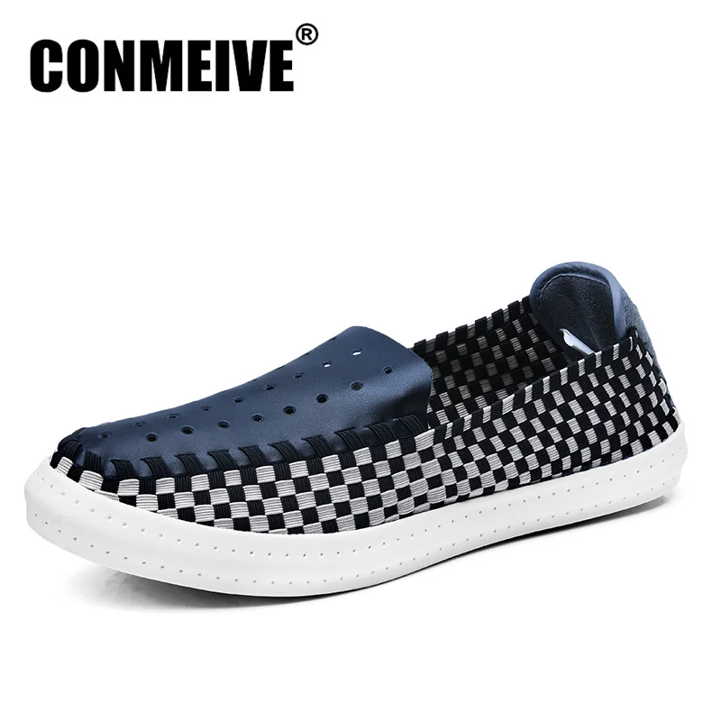 Лидер продаж модная обувь суперзвезды Мужские дышащие слипоны на плоской