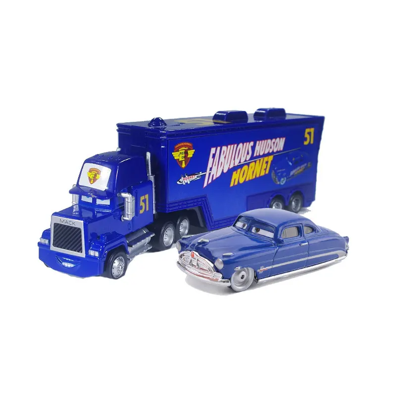 Все стили disney Cars 2 doc Hudson и Blue mack truck 1:55 масштабная модель полученная литьем под давлением металлический сплав коллекция автомобилей для детей Подарки