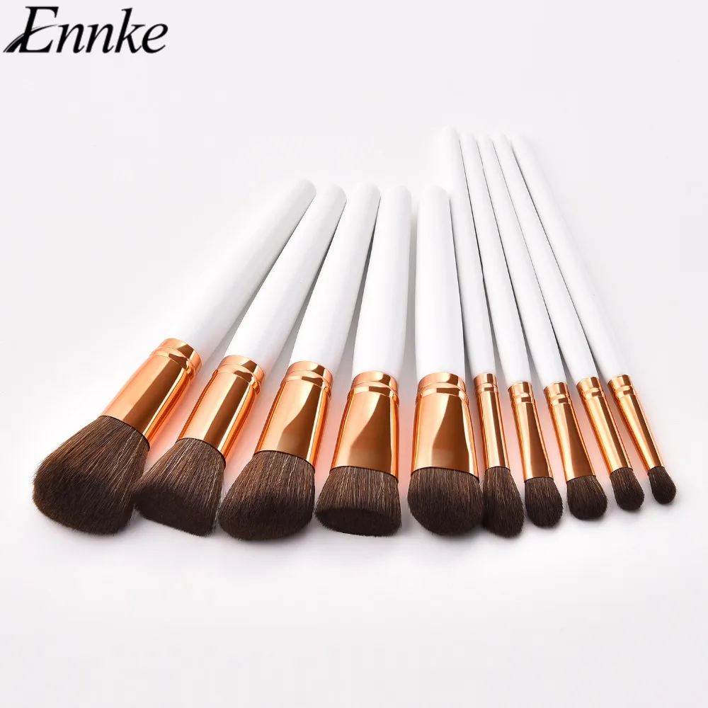 

ENNKE 10Pcs Make Up Brushes Set Cosmetic Tool Powder Foundation Face Concealer Eyebrow Makeup Brush
