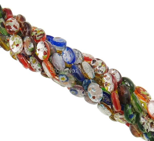 Free shipping!!!Gold Sand &amp Silver Foil Lampwork Beads Punk Style with Flat Oval handmade gold sand and silver foil | Украшения и