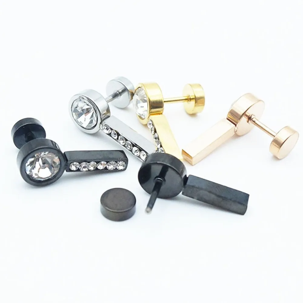 Смешанного стиля из нержавеющей стали стержень для гантелей серьги гвоздики