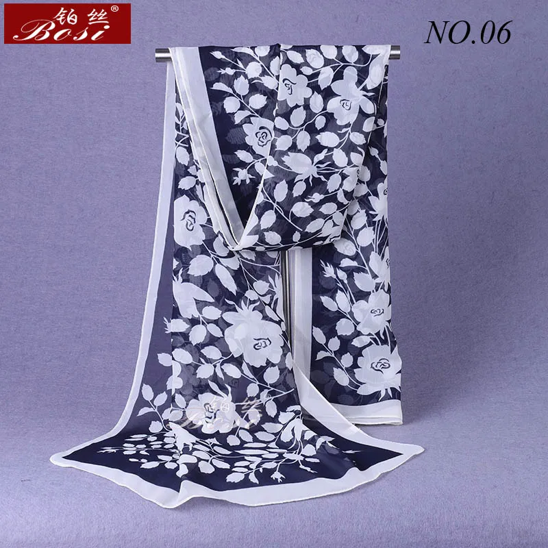 Модный женский Мягкий шарф с цветами длинный шифоновый листьями и роскошная