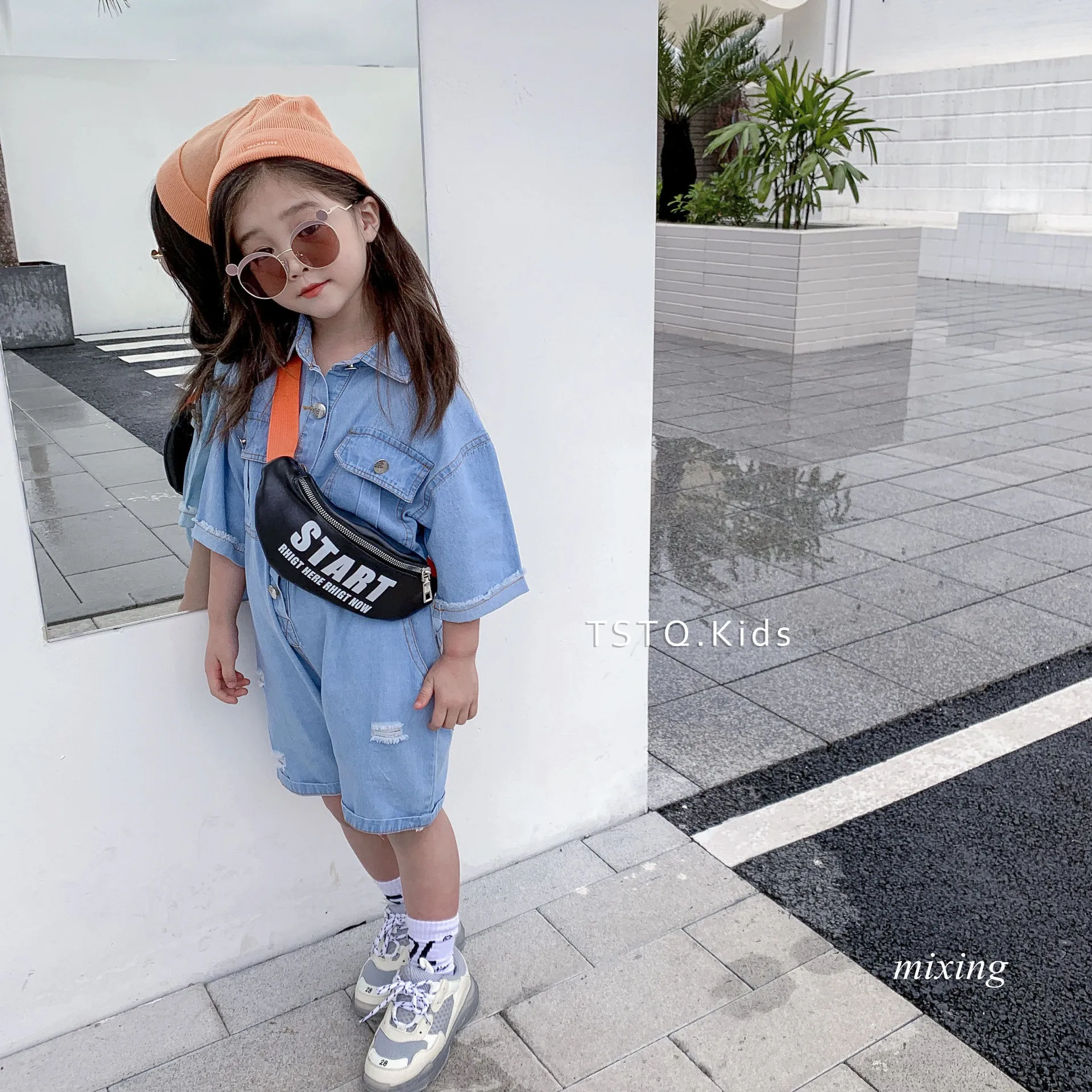 2019 Летний джинсовый комбинезон для мальчиков модный в Корейском стиле девочек