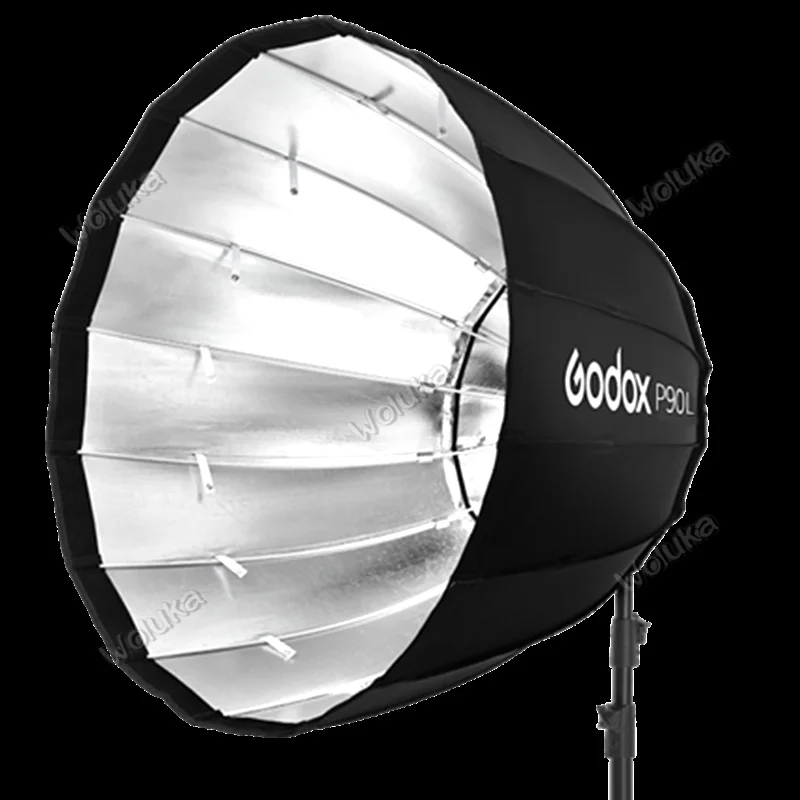 Портативный глубокий параболический софтбокс Godox P90L 90 см крепление Bowens студийная