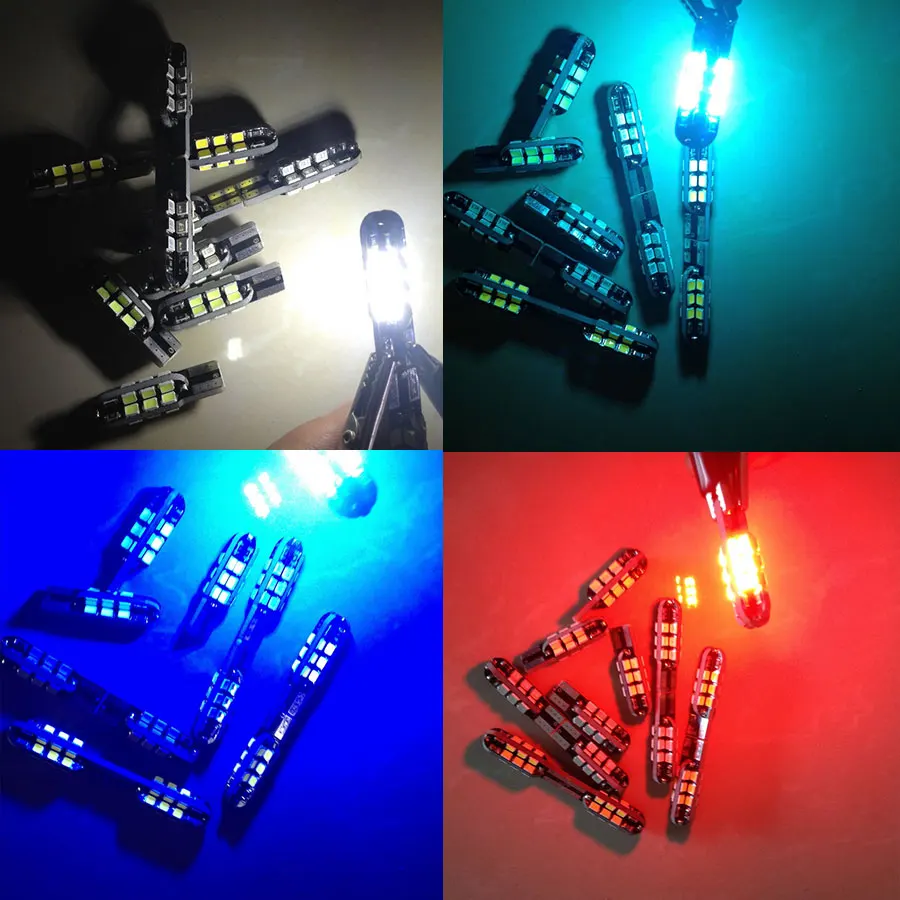 10 шт. Автомобильные светодиодные лампы T10 24 SMD W5W 194 168 2835 CAN|auto lamp|w5w canerror free |