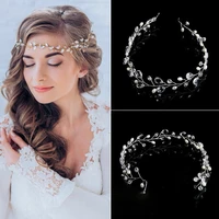 crystal headbands wedding bridal hair accessories pearl headband bride tiaras flower hair ornament headpiece women hair jewelry