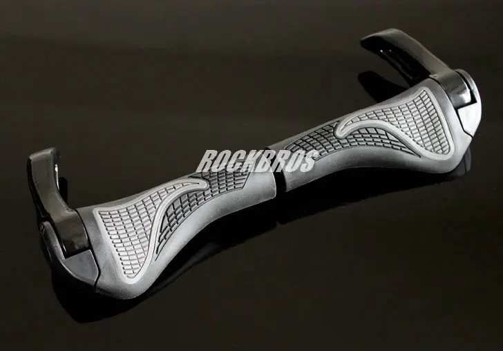 ROCKBROS Велозапчасти велосипедный MTB компоненты бар заканчивается руль резиновые накладки и алюминий баренд ручка бар эргономичние нажатие на мягких ручек - Цвет: Black