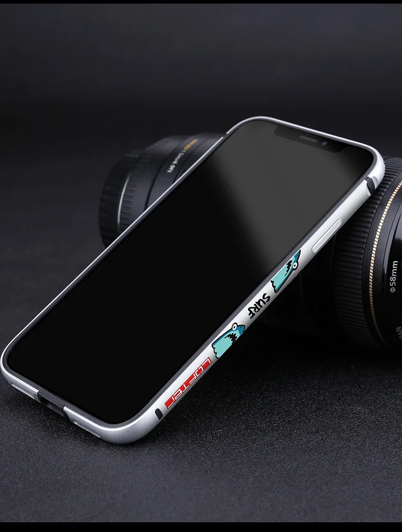 Бампер чехол для iPhone X мультфильм Coque противоударный алюминиевая рамка для iPhone XS Защитная силиконовая граница Capinhas