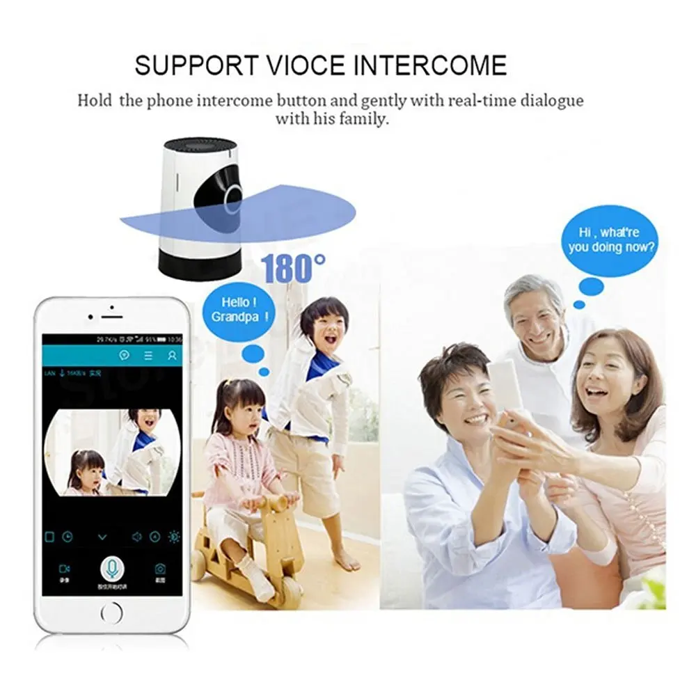 SmartYIBA 720 P беспроводная Wi Fi ip камера для домашнего видеонаблюдения с двухсторонним